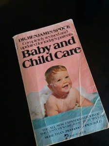 cover of the 1976 edition of Dr. Spock's baby and childcare, featuring a smiling baby